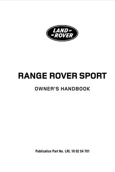 2005 Range Rover Sport Owner’s Manual Image