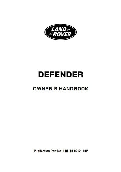 2008 Land Rover Defender Owner’s Manual Image