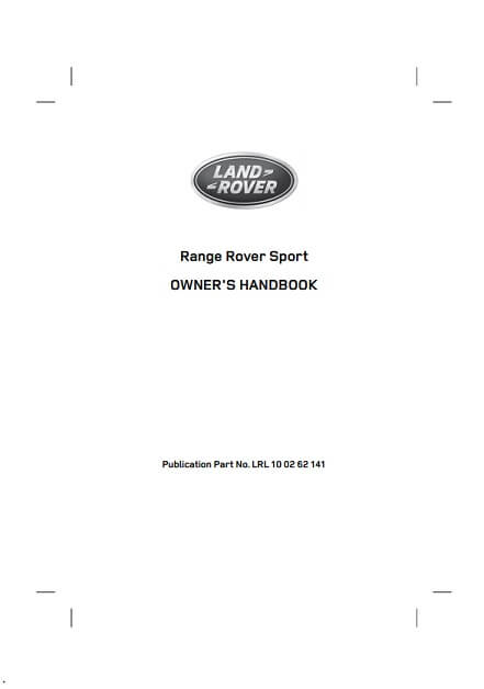 2013 Range Rover Sport Owner’s Manual Image