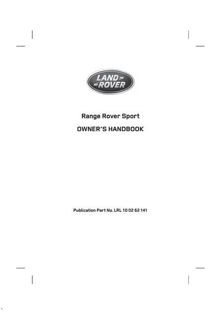 2014 Range Rover Sport Owner’s Manual Image