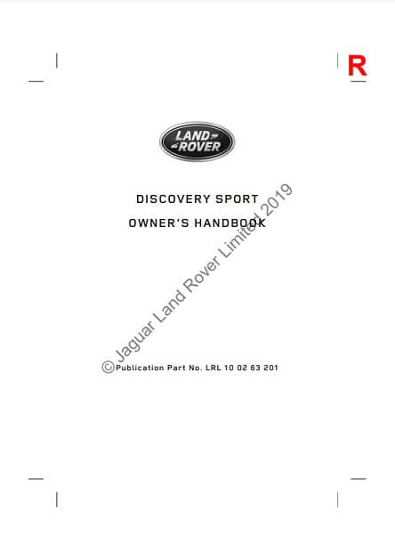 2019 Land Rover Discovery Sport Owner’s Manual Image