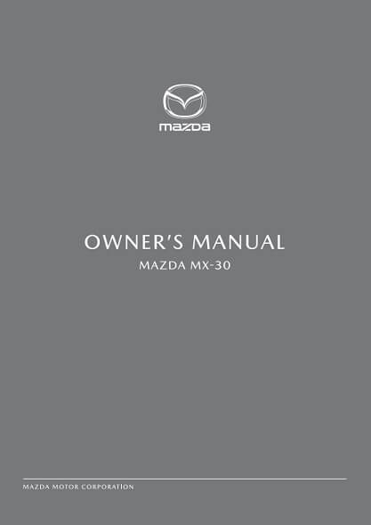 2022 Mazda MX-30 Owner’s Manual Image