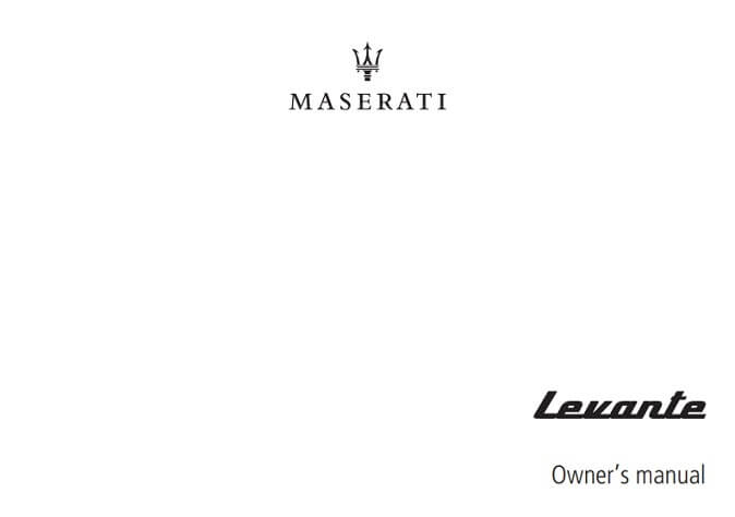 2018 Maserati Levante Owner’s Manual Image