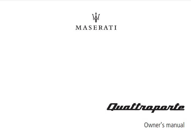 2019 Maserati Quattroporte Owner’s Manual Image