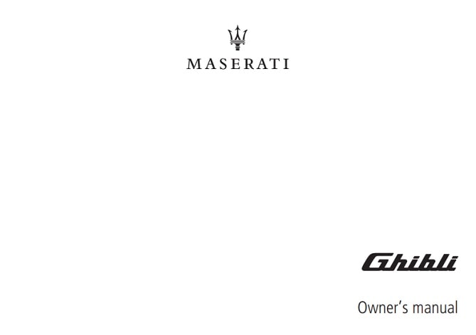 2021 Maserati Ghibli Owner’s Manual Image