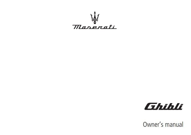 2022 Maserati Ghibli Owner’s Manual Image