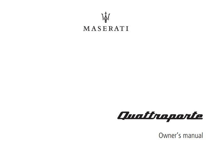 Betriebsanleitung Handbuch Bordbuch Owners Manual Maserati Quattroporte QP V 