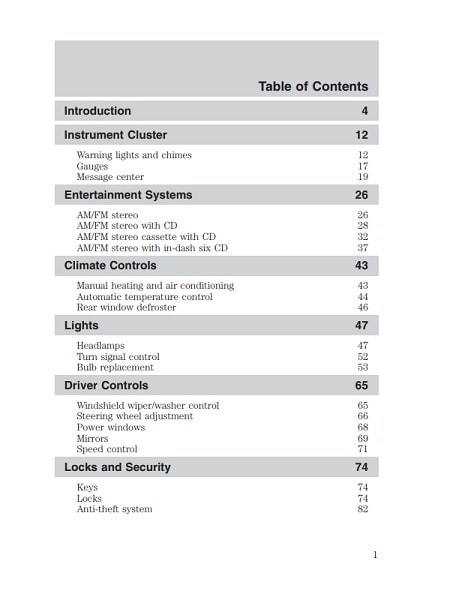 2003 Mercury Grand Marquis Owner’s Manual Image