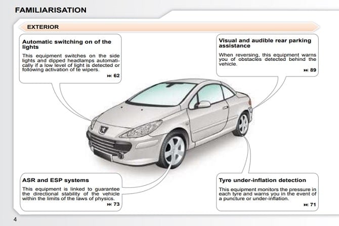 2003 Peugeot 307 CC Owner’s Manual Image