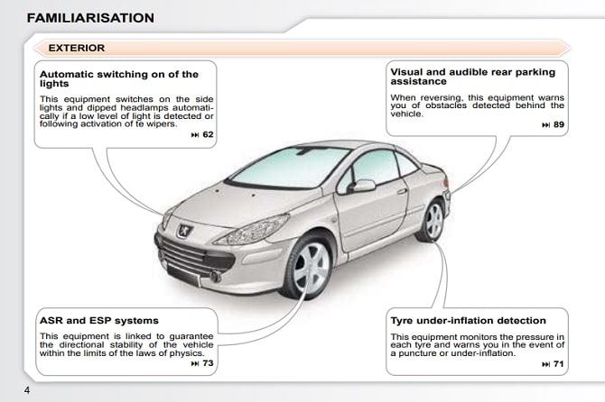 2004 Peugeot 307 CC Owner’s Manual Image