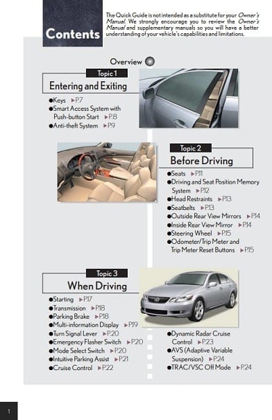 2005 Lexus GS Owner’s Manual Image