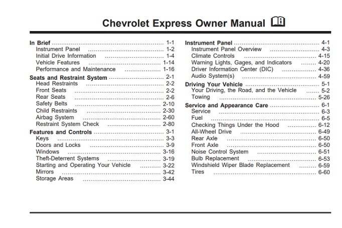 2007 Chevrolet Express Owner’s Manual Image