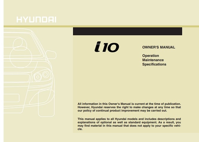 2007 Hyundai i10 Owner’s Manual Image