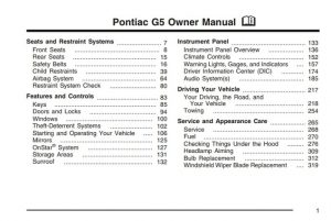 2007 Pontiac G5 (Pursuit) Owner’s Manual PDF | Manual Directory