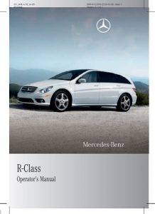 2010 Mercedes Benz R-Class Owner’s Manual Photo