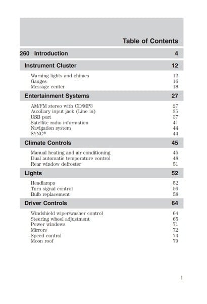 2010 Mercury Mariner Owner’s Manual Image