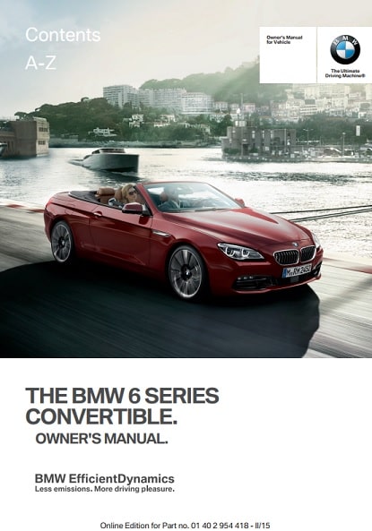 2012 BMW 6 Series Owner’s Manual Image