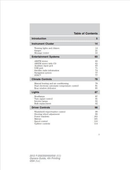 2012 Ford F-450 Owner’s Manual Image