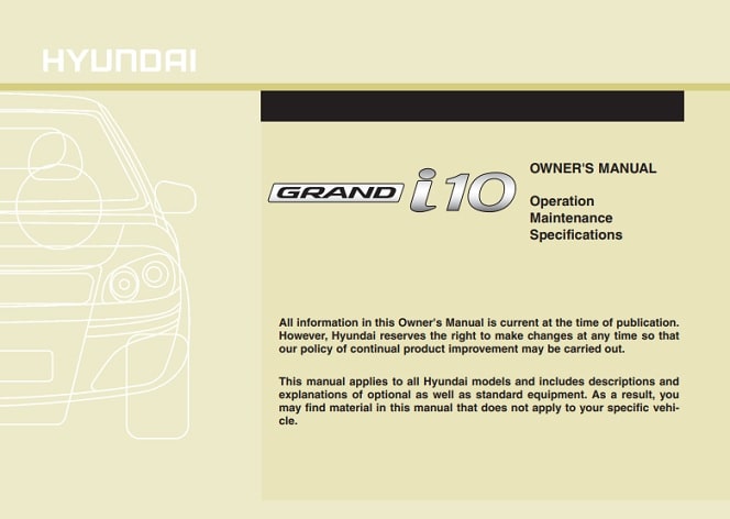 2013 Hyundai i10 Owner’s Manual Image