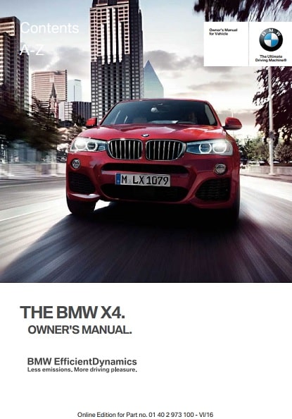 2014 BMW X4 Owner’s Manual Image