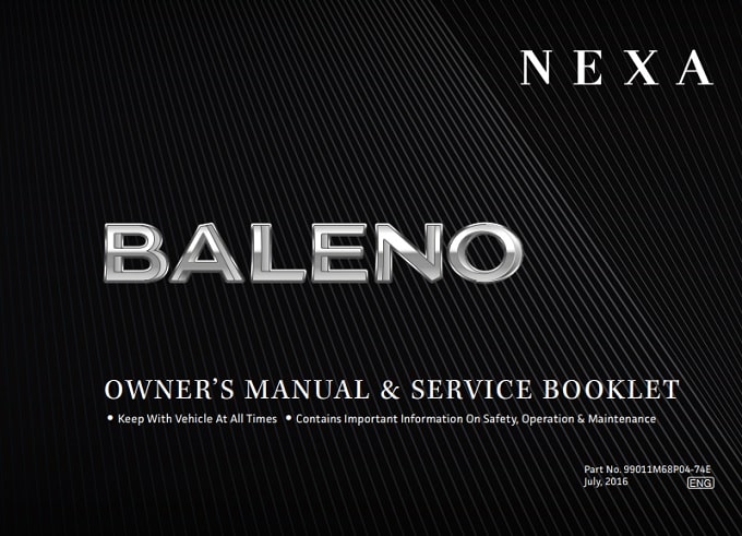 2016 Suzuki Baleno Owner’s Manual Image