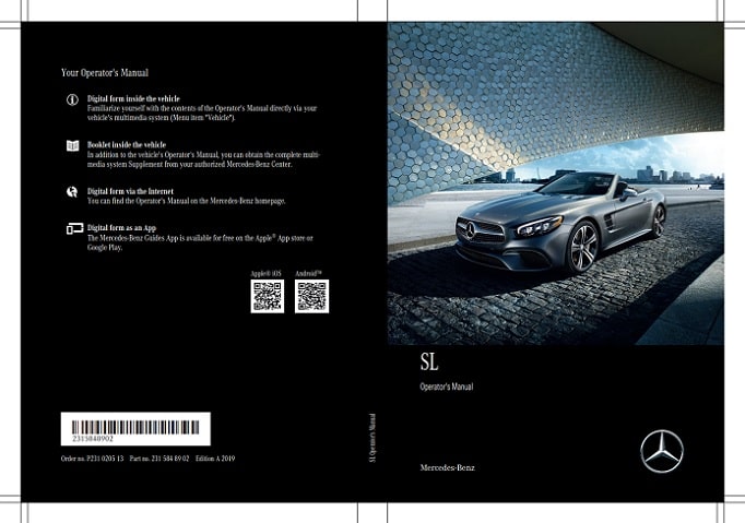 2017 Mercedes Benz SL-Class Owner’s Manual Image