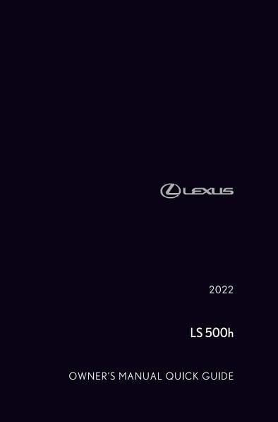 2021 Lexus LS Hybrid Owner’s Manual Image