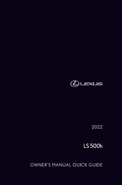 2022 Lexus LS Hybrid Owner’s Manual Image