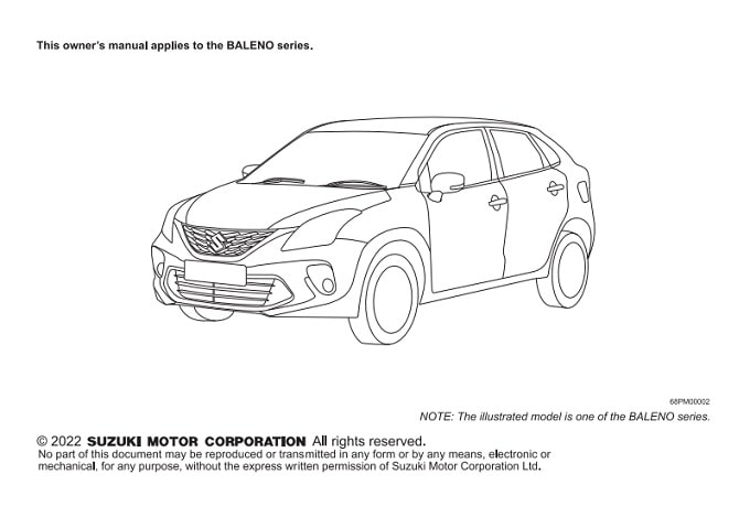 2022 Suzuki Baleno Owner’s Manual Image