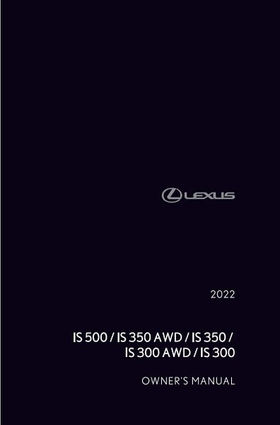 2022 Lexus IS Owner’s Manual Image