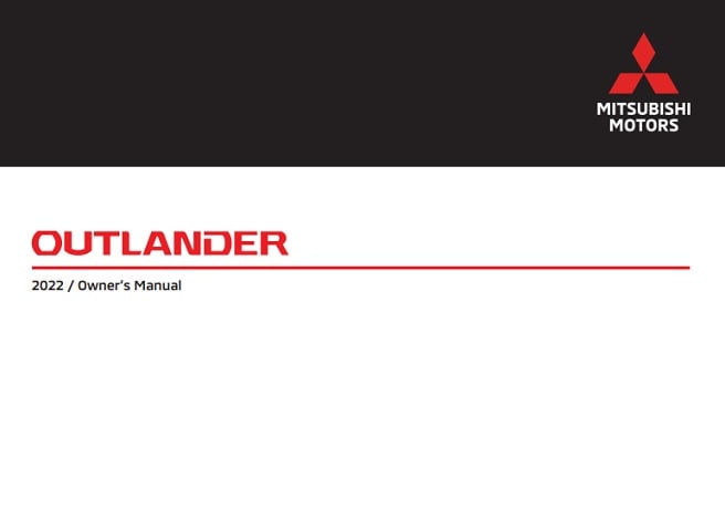 2022 Mitsubishi Outlander Owner’s Manual Image