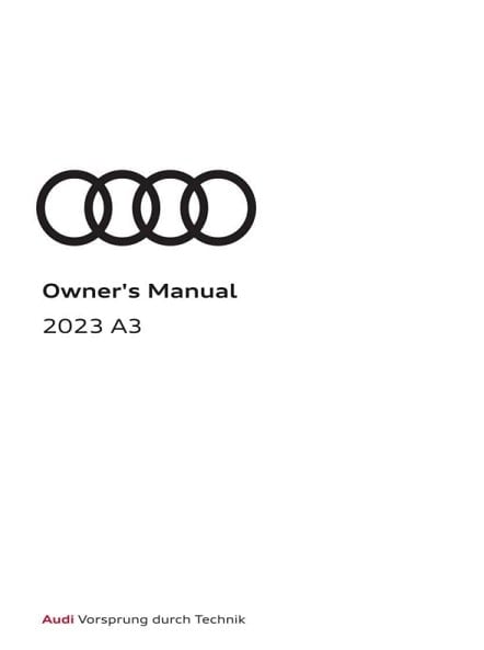 2023 Audi A3 Owner’s Manual Image