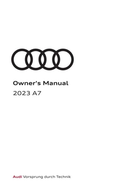 2023 Audi A7 Owner’s Manual Image