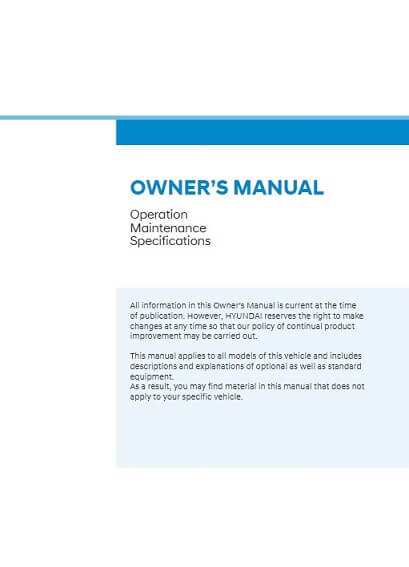 2023 Hyundai Tucson Owner’s Manual Image
