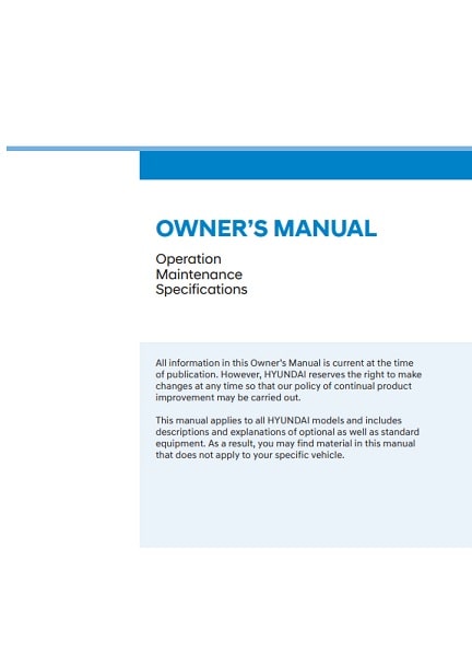 2023 Hyundai Venue Owner’s Manual Image
