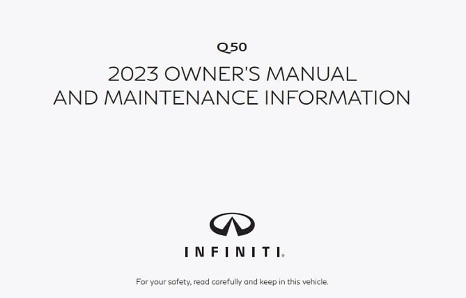 2023 Infiniti Q50 Owner’s Manual Image