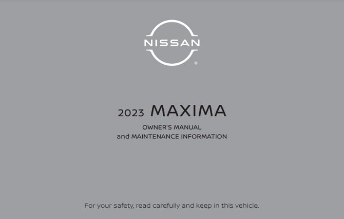 2023 Nissan Maxima Owner’s Manual Image