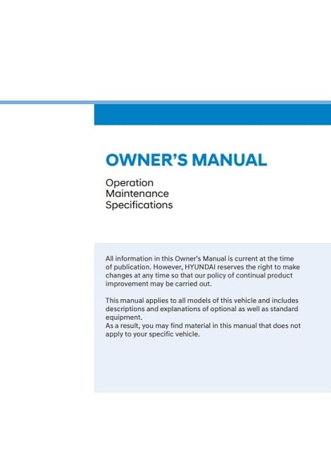 2024 Hyundai Tucson Owner’s Manual Image
