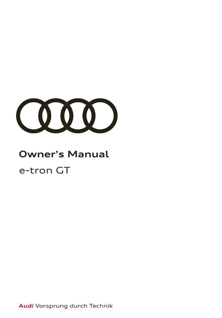 2021 Audi e-tron GT Owner’s Manual Image