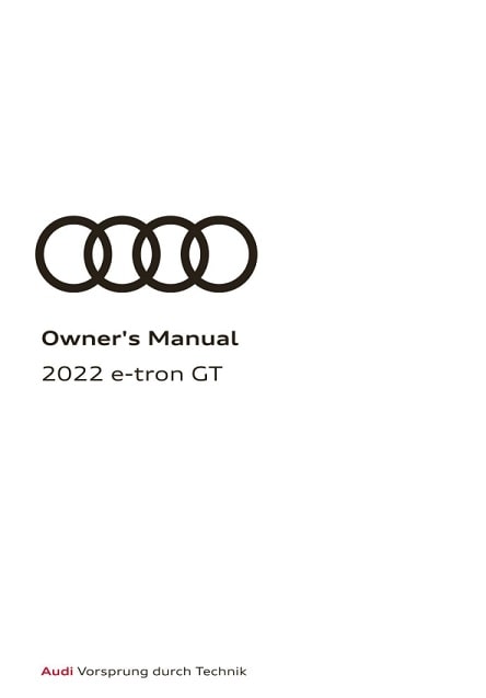 2022 Audi e-tron GT Owner’s Manual Image