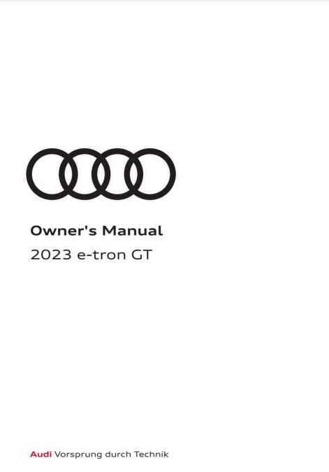2023 Audi e-tron GT Owner’s Manual Image