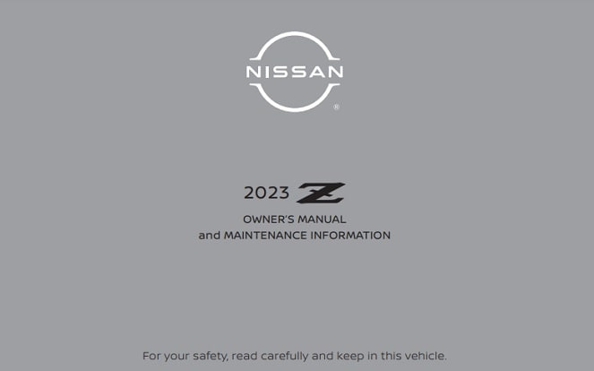 2023 Nissan Z Owner’s Manual Image