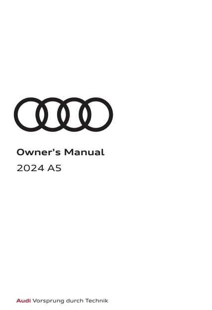2024 Audi A5 Owner’s Manual Image