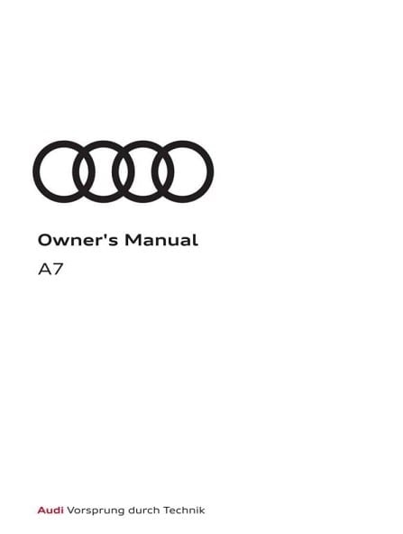 2024 Audi A7 Owner’s Manual Image