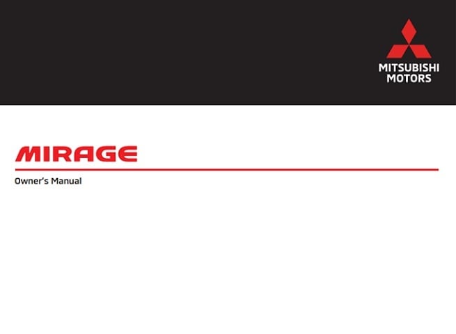 2024 Mitsubishi Mirage Owner’s Manual Image