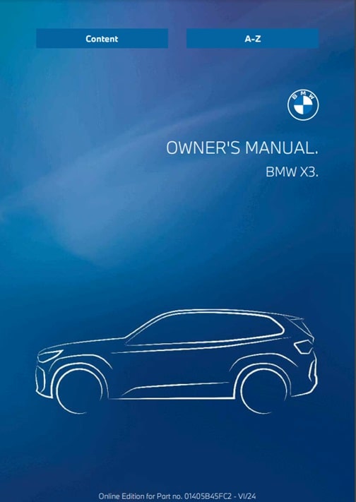 2025 BMW X3 Owner’s Manual Image