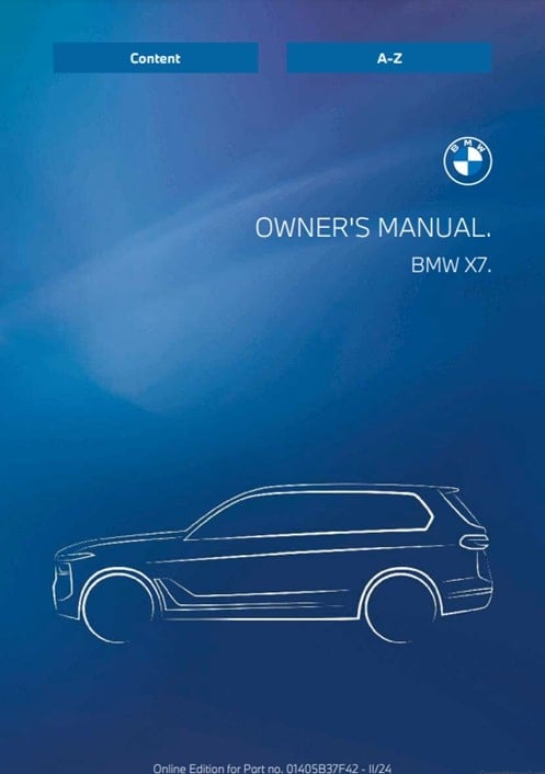 2025 BMW X7 Owner’s Manual Image