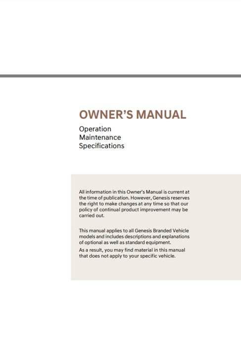 2025 Genesis GV70 Owner’s Manual Image