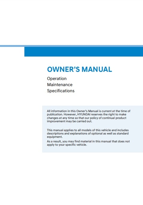 2025 Hyundai Santa Fe Hybrid Owner’s Manual Image