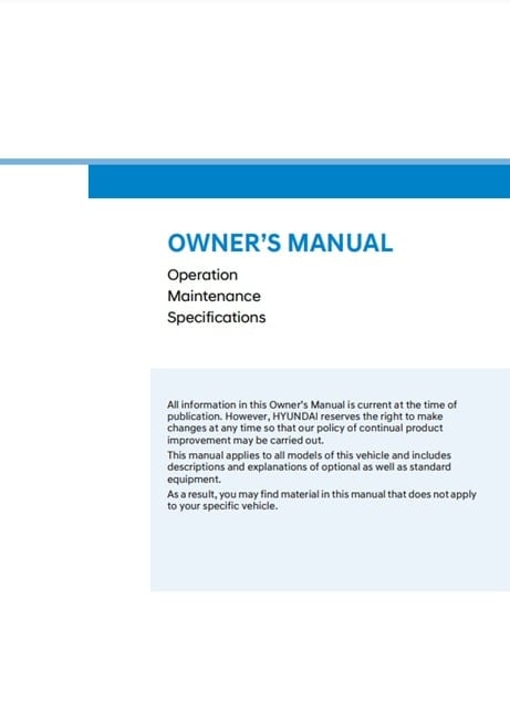 2025 Hyundai Tucson Hybrid Owner’s Manual Image